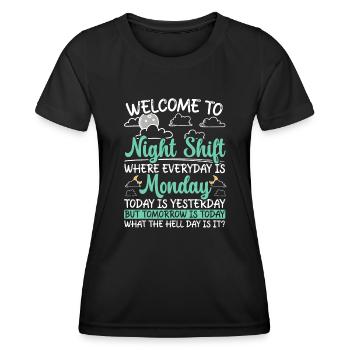 Infirmière de nuit Médecin de police - T-shirt sport Femme - noir - Devant - AI Model Female 172 light (172cm)