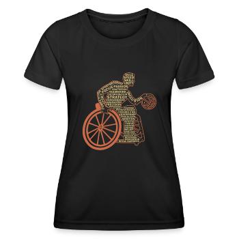 Rollstuhlbasketball Rollstuhlbasketballspieler - Frauen Funktions-T-Shirt - Schwarz - Vorne - AI Model Female 172 light (172cm)