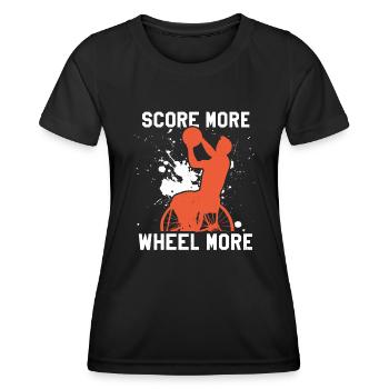 Rollstuhlbasketball Rollstuhlbasketballspieler - Frauen Funktions-T-Shirt - Schwarz - Vorne - AI Model Female 172 light (172cm)