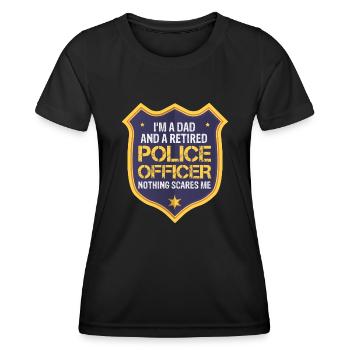 Policier à la retraite Police à la retraite - T-shirt sport Femme - noir - Devant - AI Model Female 172 light (172cm)