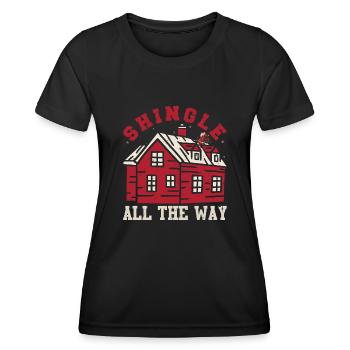Funny roofer carpenter occupation Christmas - Women's Functional T-Shirt - black - Front - AI Model Female 172 light (172cm)