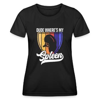 Milz-Entfernung Splenektomie OP Lustiger Spruch - Frauen Funktions-T-Shirt - Schwarz - Vorne - AI Model Female 172 light (172cm)