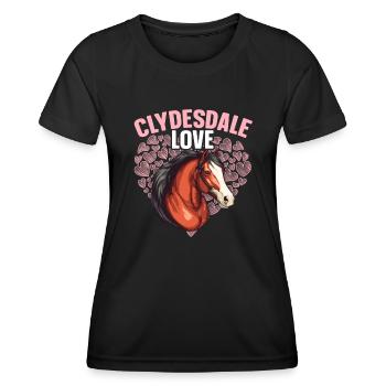 Kaltblüter Pferd Pferdeliebhaber Reiten - Frauen Funktions-T-Shirt - Schwarz - Vorne - AI Model Female 172 light (172cm)