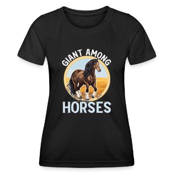 Kaltblüter Pferd Pferdeliebhaber Reiten - Frauen Funktions-T-Shirt - Schwarz - Vorne - AI Model Female 172 light (172cm)
