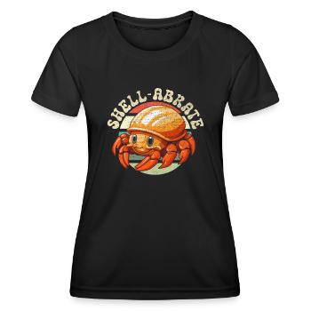 Mignon bernard-l’ermite crabes crustacés - T-shirt sport Femme - noir - Devant - AI Model Female 172 light (172cm)