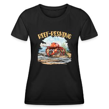 Mignon bernard-l’ermite crabes crustacés - T-shirt sport Femme - noir - Devant - AI Model Female 172 light (172cm)