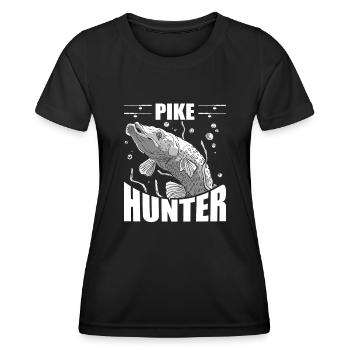 Hechtangeln Fischfänger Hecht Fischer Angler - Frauen Funktions-T-Shirt - Schwarz - Vorne - AI Model Female 172 light (172cm)