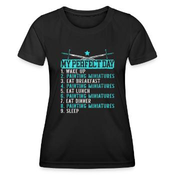 Peinture Miniature Miniaturiste Miniaturiste Chevalier Miniaturiste - T-shirt sport Femme - noir - Devant - AI Model Female 172 light (172cm)
