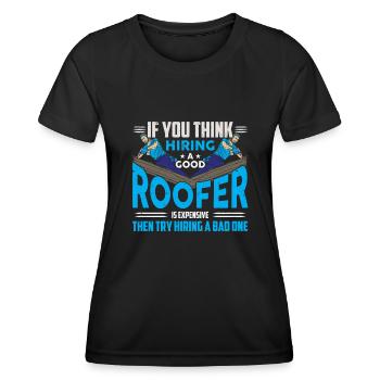 Dachdecker-Beruf Zimmermann Heimwerker - Frauen Funktions-T-Shirt - Schwarz - Vorne - AI Model Female 172 light (172cm)