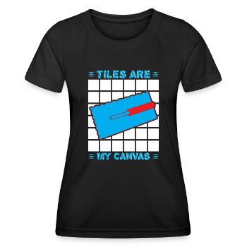 Beruf Bester Fliesenleger Geschenk-Idee - Frauen Funktions-T-Shirt - Schwarz - Vorne - AI Model Female 172 light (172cm)