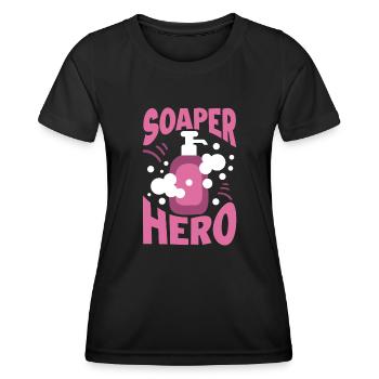 Homemade Soap House-Wife Hobby Crafting - Women's Functional T-Shirt - black - Front - AI Model Female 172 light (172cm)
