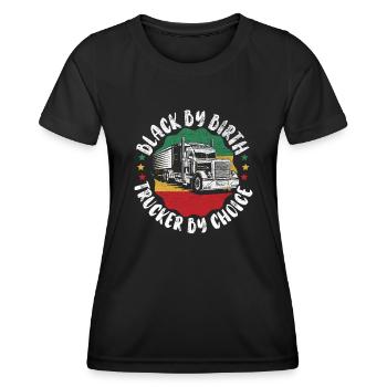 Black History Month Black Pride Truck Driver Trucker - Women's Functional T-Shirt - black - Front - AI Model Female 172 light (172cm)