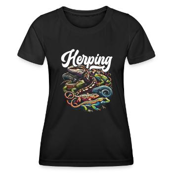 Herpetology Reptile Lovers Snakes Lizards - Women's Functional T-Shirt - black - Front - AI Model Female 172 light (172cm)