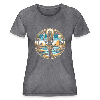 Bastet Cat Déesse Égypte Mythologie égyptienne - T-shirt sport Femme - mélange sombre  - Devant - AI Model Female 172 light (172cm)