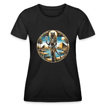 Bastet Cat Déesse Égypte Mythologie égyptienne - T-shirt sport Femme - noir - Devant - AI Model Female 172 light (172cm)
