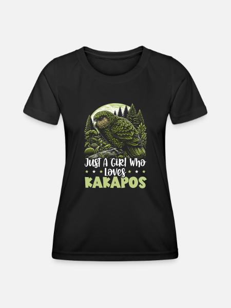 Kakapo Lover New Zealand Owl Parrot Bird - Women's Functional T-Shirt - black