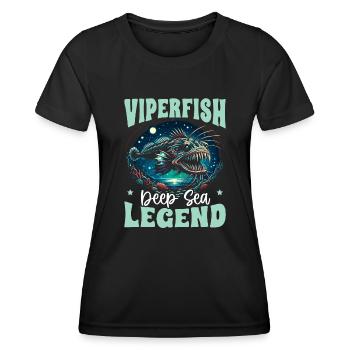 Creepy, Deep Sea, Viperfish, Angler, Marine Biologist - Women's Functional T-Shirt - black - Front - AI Model Female 172 light (172cm)