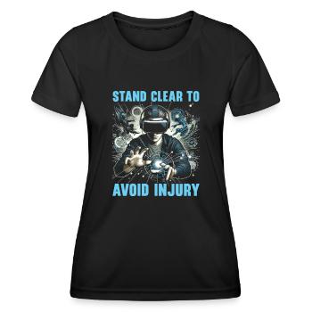 vr gamer vr gaming video game player nerd - Women's Functional T-Shirt - black - Front - AI Model Female 172 light (172cm)