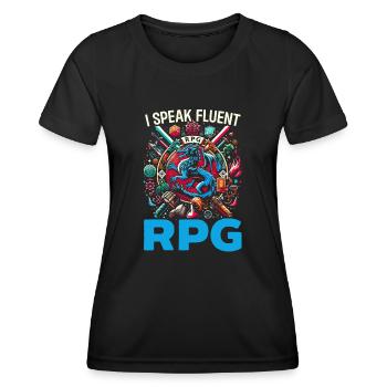 Rpg gamer gaming video game role-playing game - Women's Functional T-Shirt - black - Front - AI Model Female 172 light (172cm)