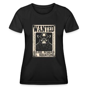 Amant du Bigfoot de l’Ouest Sasquatch Yéti - T-shirt sport Femme - noir - Devant - AI Model Female 172 light (172cm)