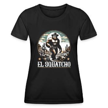 Amant du Bigfoot de l’Ouest Sasquatch Yéti - T-shirt sport Femme - noir - Devant - AI Model Female 172 light (172cm)