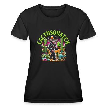 Amant du Bigfoot de l’Ouest Sasquatch Yéti - T-shirt sport Femme - noir - Devant - AI Model Female 172 light (172cm)