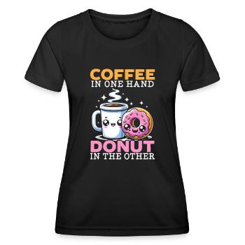 Nationaler Donut-tag, Donut-liebhaber, - Frauen Funktions-T-Shirt - Schwarz - Vorne - AI Model Female 172 light (172cm)