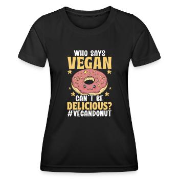 Nationaler Donut-tag, Donut-liebhaber, - Frauen Funktions-T-Shirt - Schwarz - Vorne - AI Model Female 172 light (172cm)