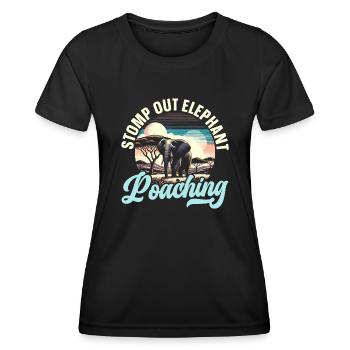 Gefährdete Arten, Tierliebhaber, Elefant - Frauen Funktions-T-Shirt - Schwarz - Vorne - AI Model Female 172 light (172cm)