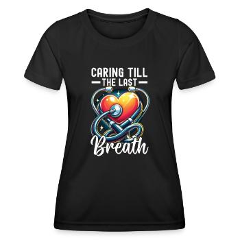 Infirmière en soins palliatifs, formée - T-shirt sport Femme - noir - Devant - AI Model Female 172 light (172cm)