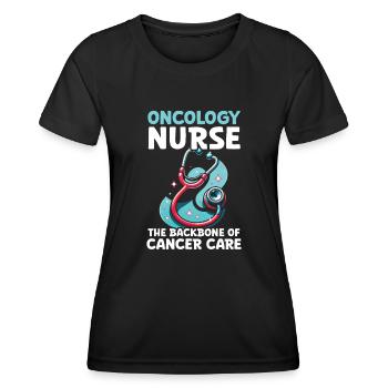 Oncology Nurse, Trained - Women's Functional T-Shirt - black - Front - AI Model Female 172 light (172cm)