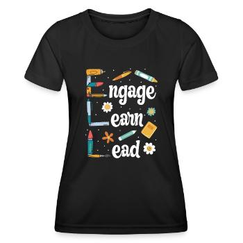 Ell-lehrer, Der Englischlerner Unterrichtet - Frauen Funktions-T-Shirt - Schwarz - Vorne - AI Model Female 172 light (172cm)