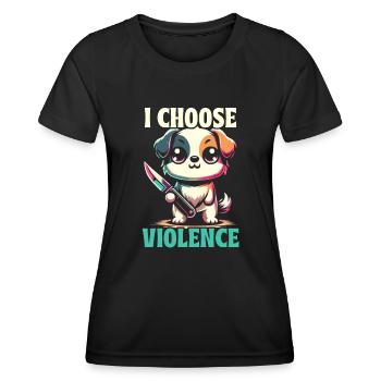 Funny animal dog humor sarcasm dog lover - Women's Functional T-Shirt - black - Front - AI Model Female 172 light (172cm)