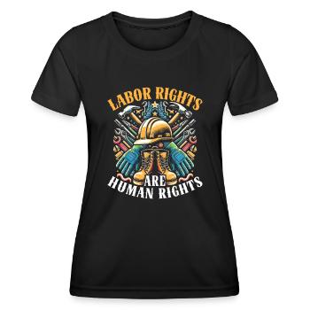 Jours fériés 1er mai Fête du travail - T-shirt sport Femme - noir - Devant - AI Model Female 172 light (172cm)