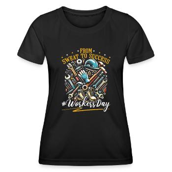 Happy Labor Holidays to International - Women's Functional T-Shirt - black - Front - AI Model Female 172 light (172cm)