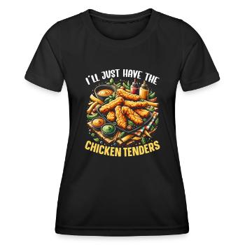 Chicken Tenders Foodie Fast Food Lover Chicken - Women's Functional T-Shirt - black - Front - AI Model Female 172 light (172cm)