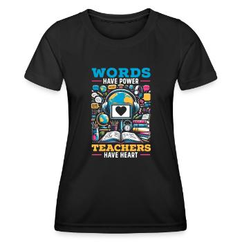 Ell-lehrer, Der Englischlerner Unterrichtet - Frauen Funktions-T-Shirt - Schwarz - Vorne - AI Model Female 172 light (172cm)