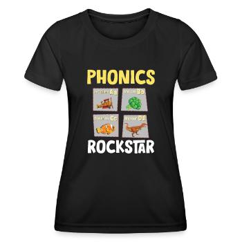 Conscience phonétique, compréhension écrite phonique - T-shirt sport Femme - noir - Devant - AI Model Female 172 light (172cm)