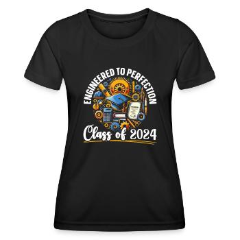 Graduate engineering graduation class 2024 - Women's Functional T-Shirt - black - Front - AI Model Female 172 light (172cm)