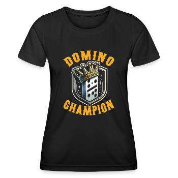 Domino-spieler-brettspiel Ich Liebe Domino-spiel - Frauen Funktions-T-Shirt - Schwarz - Vorne - AI Model Female 172 light (172cm)