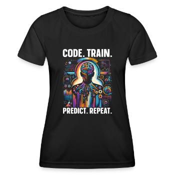 Künstliche Intelligenz, Ki, Maschinelles Lernen - Frauen Funktions-T-Shirt - Schwarz - Vorne - AI Model Female 172 light (172cm)