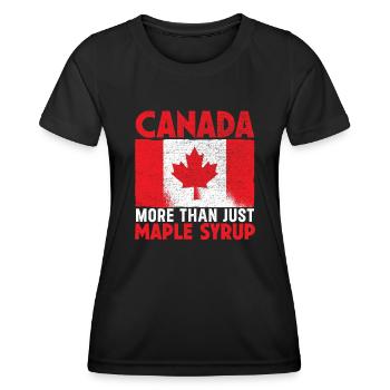 Fête du Canada Pays Nationalité Feuille d’érable Canadien - T-shirt sport Femme - noir - Devant - AI Model Female 172 light (172cm)