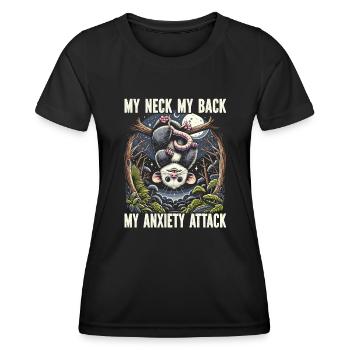 Funny possum wildlife animal lover garbage cat - Women's Functional T-Shirt - black - Front - AI Model Female 172 light (172cm)