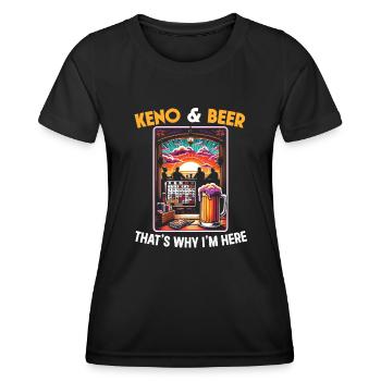Keno Gambling Casino Game Lover Lottery Players - Women's Functional T-Shirt - black - Front - AI Model Female 172 light (172cm)