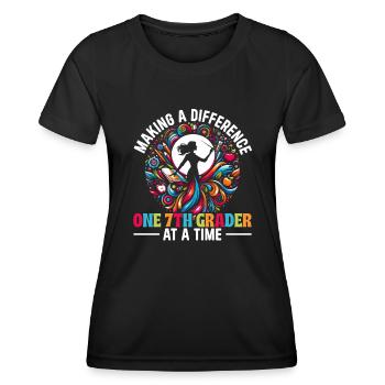 Teacher Training for the 7th Grade School - Women's Functional T-Shirt - black - Front - AI Model Female 172 light (172cm)