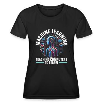Künstliche Intelligenz, Ki, Maschinelles Lernen - Frauen Funktions-T-Shirt - Schwarz - Vorne - AI Model Female 172 light (172cm)