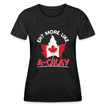 Canada tag pays nationalité Maple Leaf Canadien - T-shirt sport Femme - noir - Devant - AI Model Female 172 light (172cm)