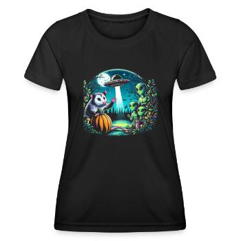 Lustige Opossum-wildtier-tierliebhaber-müllkatze - Frauen Funktions-T-Shirt - Schwarz - Vorne - AI Model Female 172 light (172cm)