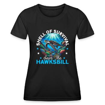 Endangered Species Animal Welfare Hawksbill Turtle - Women's Functional T-Shirt - black - Front - AI Model Female 172 light (172cm)