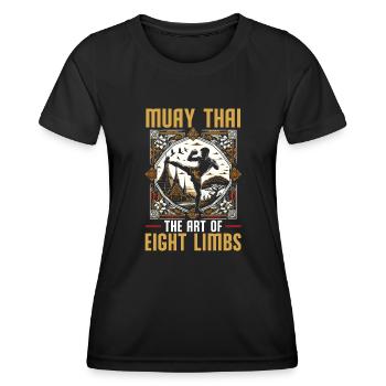 Muay Thai Fighter Kickboxing Kickboxer Thailand - Women's Functional T-Shirt - black - Front - AI Model Female 172 light (172cm)